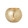 PHOTOPHORE BOULE CRAQUELEE EN VERRE NACREE OR L 20*20*16CM - J-LINE