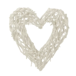 DECORATION MURALE COEUR EN BRANCHES D' ARBRE BLANC - J-LINE