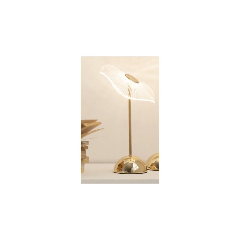 LAMPE LED FLEUR MET/PLAST OR S 23.5X23.5X31CM - J-LINE