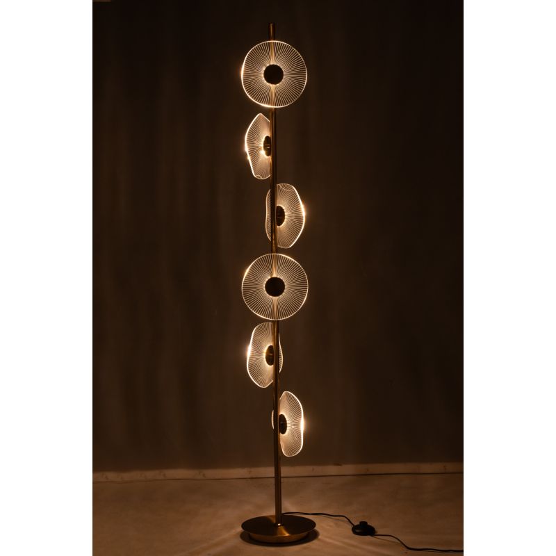 LAMPADAIRE LED FLEUR MET/PLAST OR 25*25*150CM - J-LINE