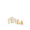 CRÈCHE MAISON BOIS DE MANGUIER BLANC/NATUREL S - J-LINE