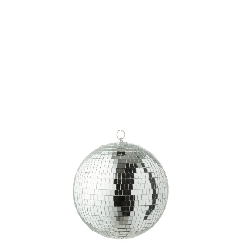 BOULE DISCO MIROIR ARGENTÉ S 25X25X25CM - J-LINE