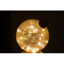 BOULE DE NOEL LED VERRE DORÉ M 20X20X20CM - J-LINE