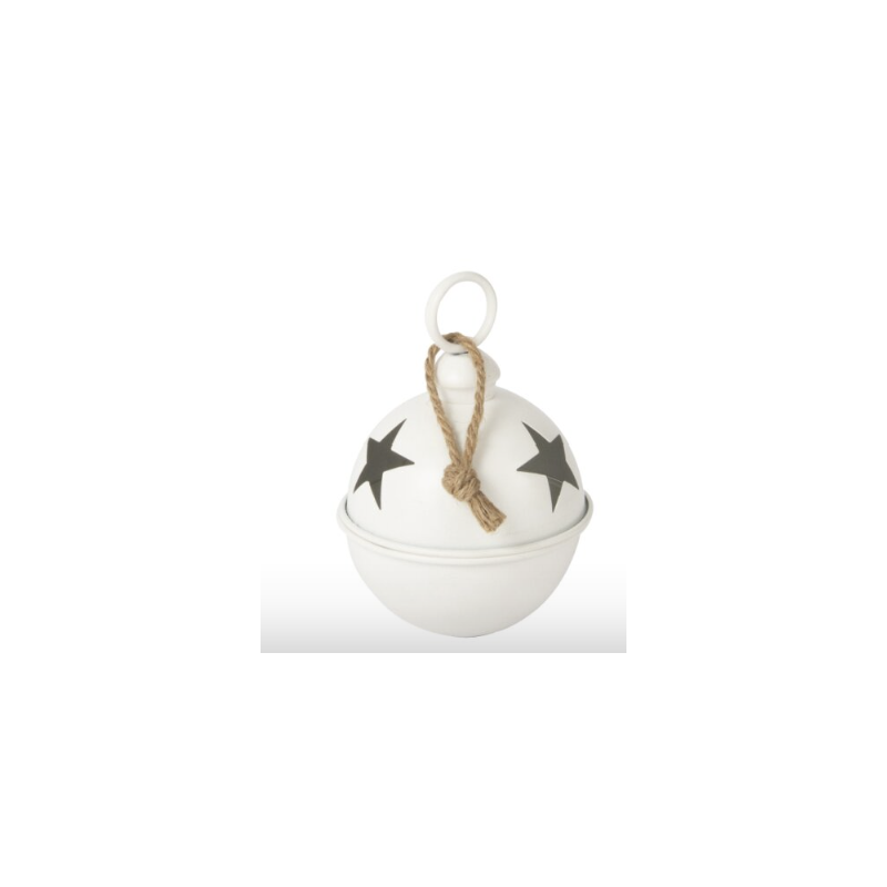 BOULE GRELOT DE NOEL EN FER BLANC MAT S 16X16X26CM - J-LINE