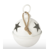 BOULE GRELOT DE NOEL EN FER BLANC MAT S 16X16X26CM - J-LINE