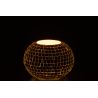 PHOTOPHORE EN VERRE MOSAÏQUE ARGENTE 16X16X11CM - J-LINE