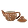 THÉIÈRE COOKIE EN GRES OCRE/BLANC 24.5X15.7X16.5CM - J-LINE
