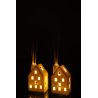 VASE MAISON LED EN ARGILE BLANCHE - J-LINE