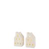 VASE MAISON LED EN ARGILE BLANCHE - J-LINE