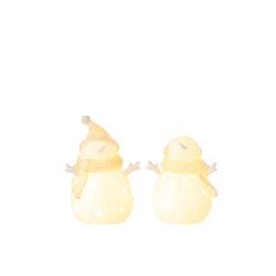 BONHOMME DE NEIGE LED ETOILE BLANC/BEIGE S - J-LINE