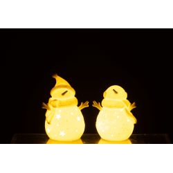 BONHOMME DE NEIGE LED ETOILE BLANC/BEIGE S - J-LINE