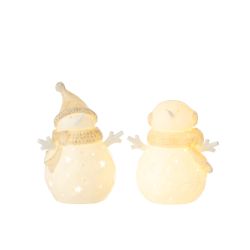 BONHOMME DE NEIGE LED ETOILE BLANC/BEIGE L - J-LINE