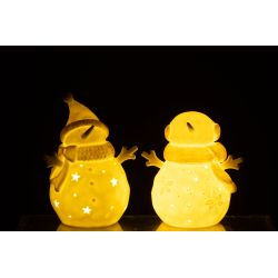 BONHOMME DE NEIGE LED ETOILE BLANC/BEIGE L - J-LINE
