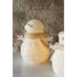BONHOMME DE NEIGE LED ETOILE BLANC/BEIGE L - J-LINE