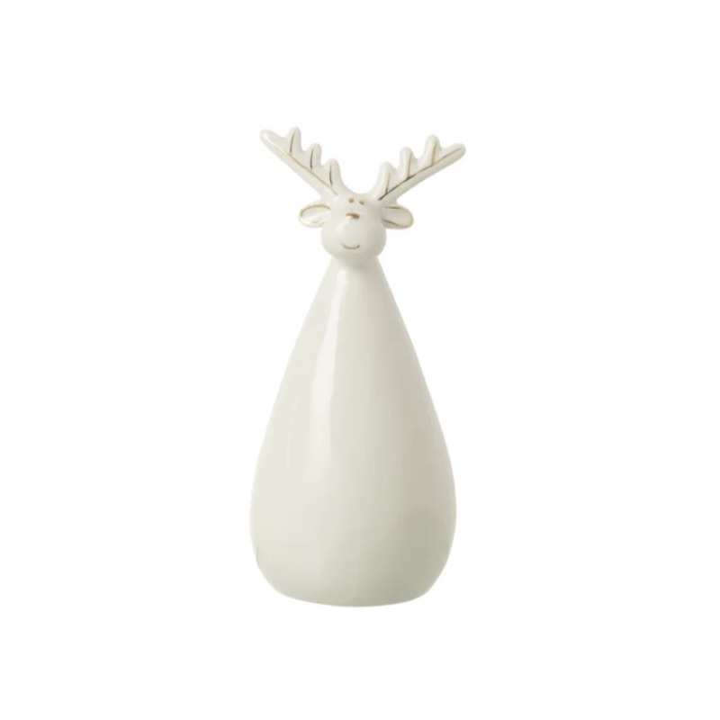 RENNE CORPS OVAL EN PORCELAINE ECRU L 10 x 9.5 x 21 cm- J-LINE