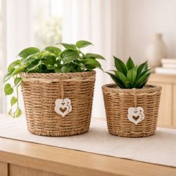 LUCINE PANIER COEUR M 19X19X16CM - HOME EDELWEISS