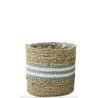 CACHE-POT JONC DE MER NATUREL/TURQUOISE D20CM - J-LINE