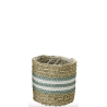CACHE-POT JONC DE MER NATUREL/TURQUOISE D16CM - J-LINE