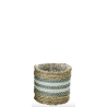 CACHE-POT JONC DE MER NATUREL/TURQUOISE D13CM - J-LINE