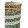 CACHE-POT JONC DE MER NATUREL/TURQUOISE D13CM - J-LINE