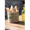 PANIER ROND EN JUTE NATUREL/VERT L 20X20X20CM - J-LINE