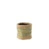 PANIER ROND EN JUTE NATUREL/VERT M 15X15X15CM - J-LINE