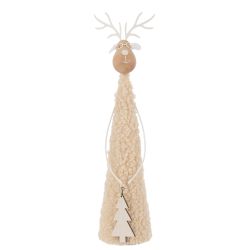 RENNE DECO TEDDY METAL BEIGE/NATUREL L 8*8*37CM - J-LINE