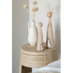 RENNE DECO TEDDY METAL BEIGE/NATUREL L 8*8*37CM - J-LINE