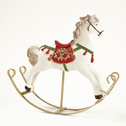CHRISTMAS - CHEVAL À BASCULE 21CM - HOME EDELWEISS