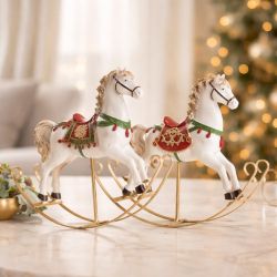 CHRISTMAS - CHEVAL À BASCULE 21CM - HOME EDELWEISS