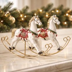 CHRISTMAS - CHEVAL À BASCULE 25CM - HOME EDELWEISS