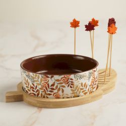 ELYNE - PLATEAU COUPELLE APÉRITIF FEUILLE - HOME EDELWEISS