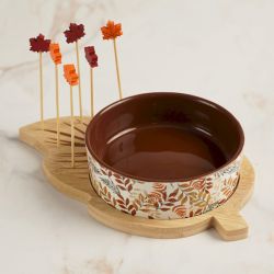 ELYNE - PLATEAU COUPELLE APÉRITIF FEUILLE - HOME EDELWEISS