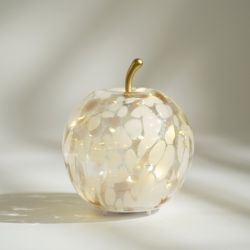 SIMONA LAMPE POMME LED BLANC/OR  16*16*17CM - HOME EDELWEISS