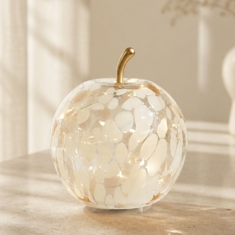 SIMONA LAMPE POMME LED BLANC/OR  16*16*17CM - HOME EDELWEISS
