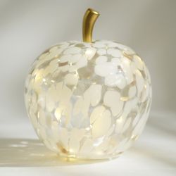 SIMONA B/POMME BLANC/OR LED 22*22*24CM - HOME EDELWEISS