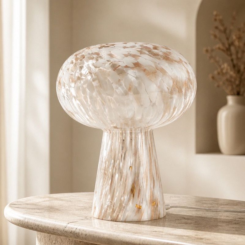 ALMERIA - LAMPE CHAMPIGNON NUAGE BLANC/OR - HOME EDELWEISS