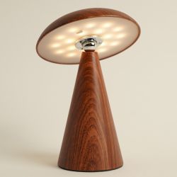 ORLANDO - LAMPE CHAMPIGNON LED 3W BOIS CLAIR - HOME EDELWEISS