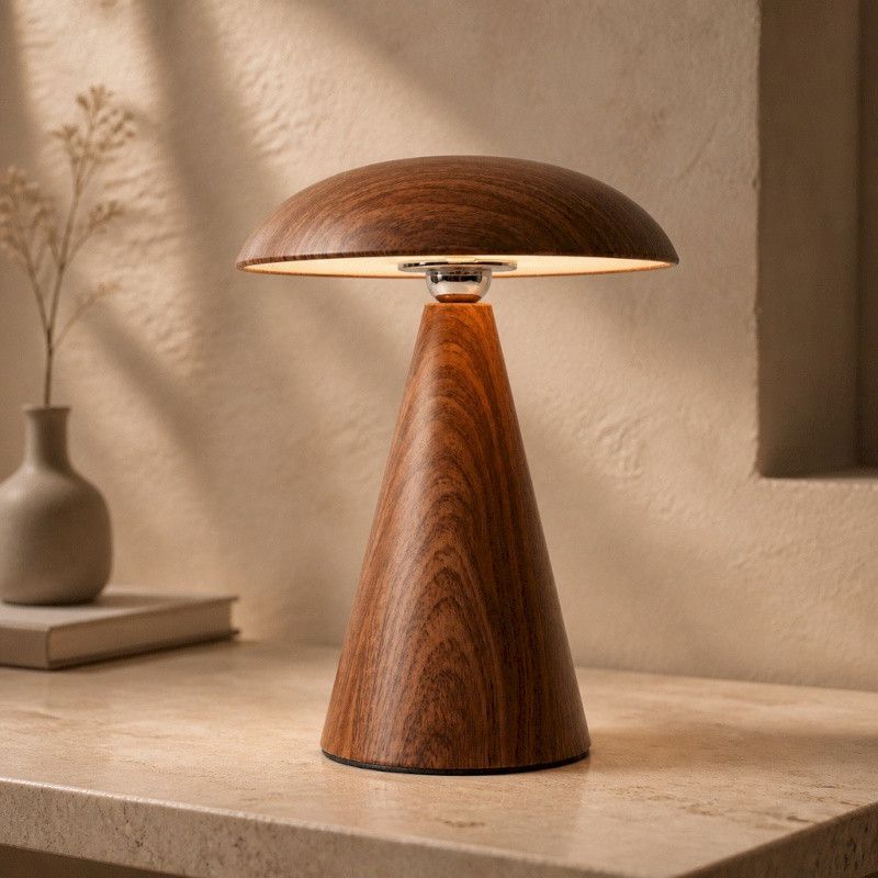 ORLANDO - LAMPE CHAMPIGNON LED 3W BOIS CLAIR - HOME EDELWEISS