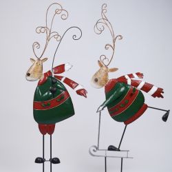 CHRISTMAS - CERF NOËL PIQUE JARDIN XL 123CM - HOME EDELWEISS