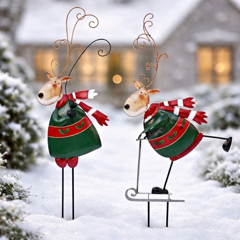 CHRISTMAS - CERF NOËL PIQUE JARDIN XL 123CM - HOME EDELWEISS