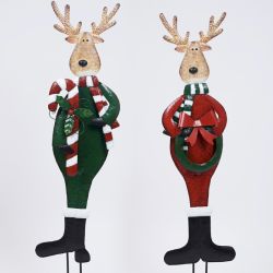 CHRISTMAS - CERF NOËL PIQUE JARDIN  116CM - HOME EDELWEISS