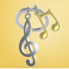 PORTE-CLÉS - CLÉ DE SOL ET NOTE DE MUSIQUE DORÉE - KONTIKI