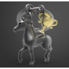 PORTE-CLÉS - CHEVAL NOIR ET SON TROPHÉE - KONTIKI