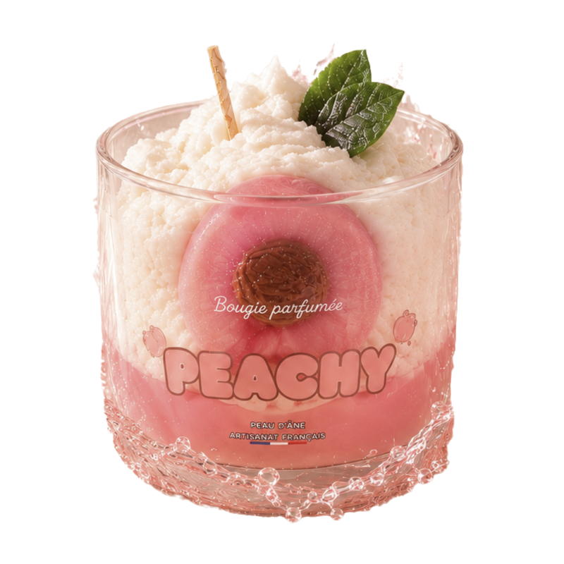 BOUGIE 2 MÈCHES - PEACHY - PEAU D'ÂNE