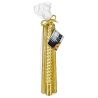 SET DE 4 BOUGIES BÂTONS DROITES ET TORSADEES DOREES 48G