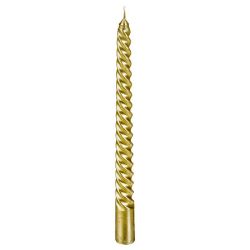 SET DE 4 BOUGIES BÂTONS DROITES ET TORSADEES DOREES 48G