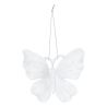 Suspension de Noël - Papillon en plastique dépoli 10cm - JJA