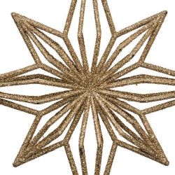 Suspension de Noël - 2 Etoiles polaires dorées - 17cm