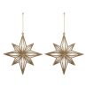 Suspension de Noël - 2 Etoiles polaires dorées - 17cm
